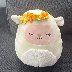 Squishmallows Cream Plush with Floral Accent